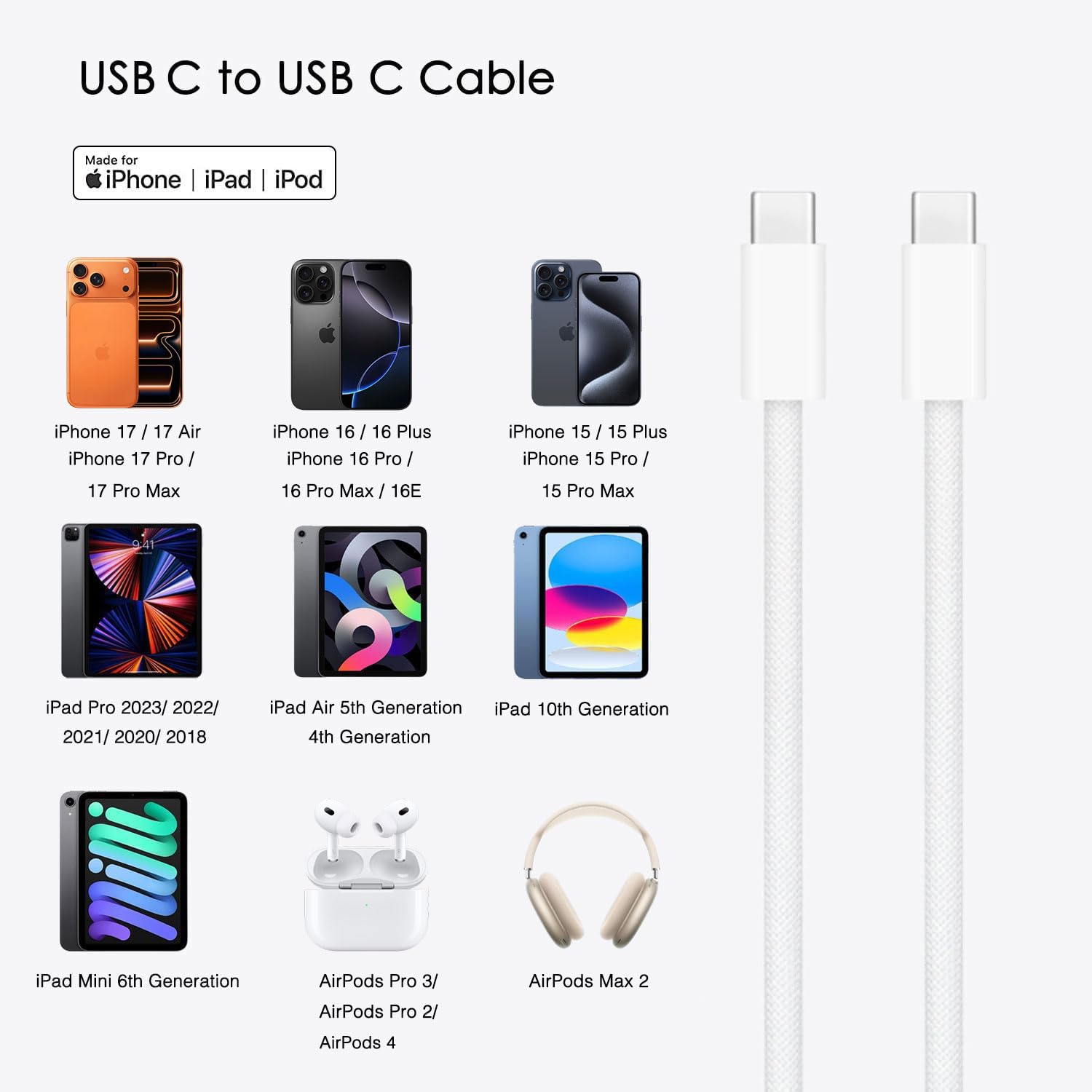 AirPods Pro 3 本体 USB-C接続 Amazon.com: Airpods 4 Charging Cord, Type C new AirPods Pro 3 (3rd
