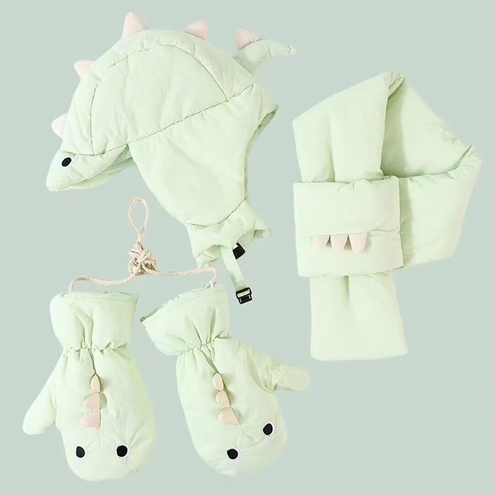 Y Fun Animal Leifeng gorro y manoplas para niños de 3 a 8 años con bufanda a juego cálido invierno invierno invierno gorro cálido