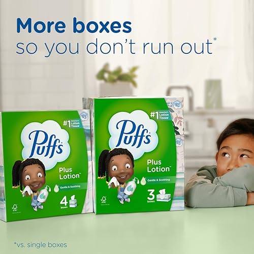 Miniatura 7 de Puffs Plus Loción Facial Tissue, 18 Cubos, 56 Tejidos por Caja