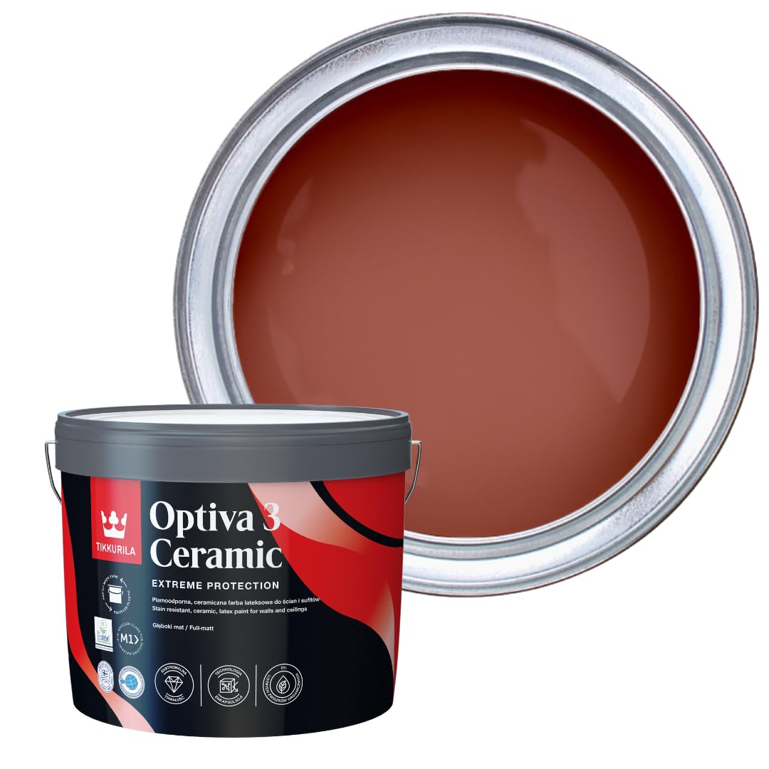 TIKKURILA Optiva 3 - Durable Super Flat Matt Paint For Walls & Ceilings - Zero VOC, Scrubbable, Easy To Clean (Madras N411, 10 Liters)