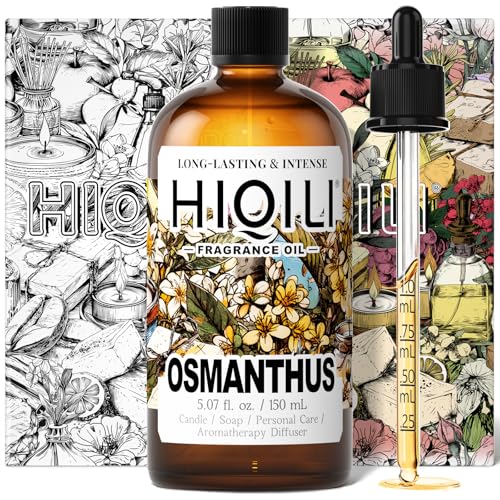 Image of HIQILI Osmanthus Fragrance Oil for Diffuser, DIY Women Perfume - 5.07 Fl Oz | Long-Lasting Scent for Body Spray, DIY Candle & Soap, Pet Safe, Graduated Dropper Included