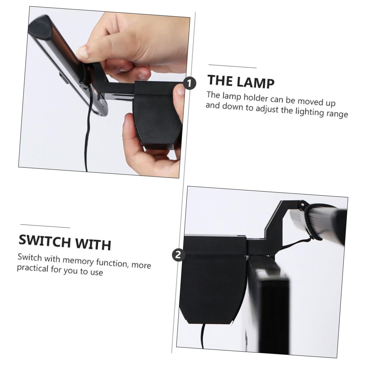 NUOBESTY USB Monitorlampe mit 1000 Lumen, Schwarze Aluminiumlegierung