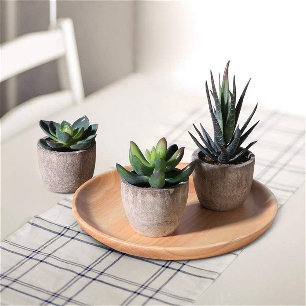 3pcs Decorativo Faux succulente Flower Pot Vaso Macetas Planter Artificiale succulente Falso Simulazione Piante con pentole