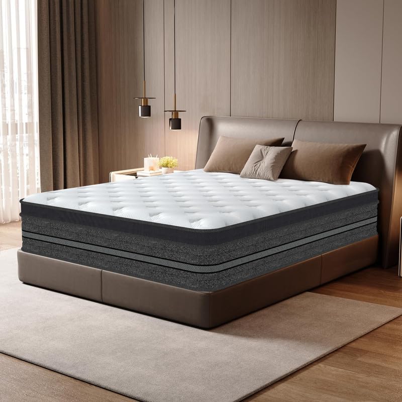 Colchón Viscoelástico 140x200 cm Espuma de Memoria, Altura 32cm, Confort y Firmeza Media | Antiácaros, Antibacteriano, Transpirable, Hipoalergénico | Certificado Oeko-Tex, Colchón Muelles Ensacados