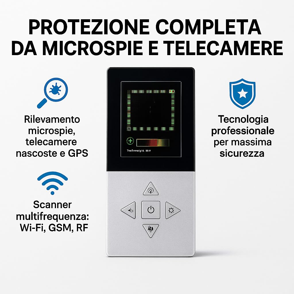 RILEVATORE DI MICROSPIE E TELECAMERE NASCOSTE professionale occultate in oggetti rilevatore di GPS e localizzatori scanner WI FI GSM per CASA, UFFICIO,AUTO viaggi Hotel case vacanze modello DX88PRO