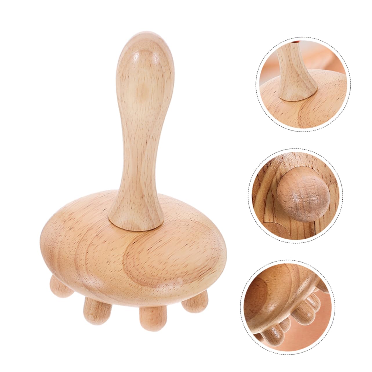 Vaguelly 2 Stück Holzmassagekamm für Kopfhaut Kleiner Kamm mit Breiten Zinken Ergonomischer Griff zur Entspannung