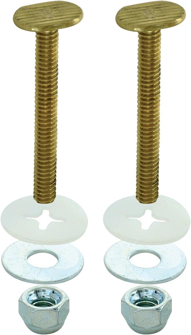 EZ-FLO1/4 Inch x 2-1/4 Inch Closet Bolt Set, Solid Brass Plated, 40019