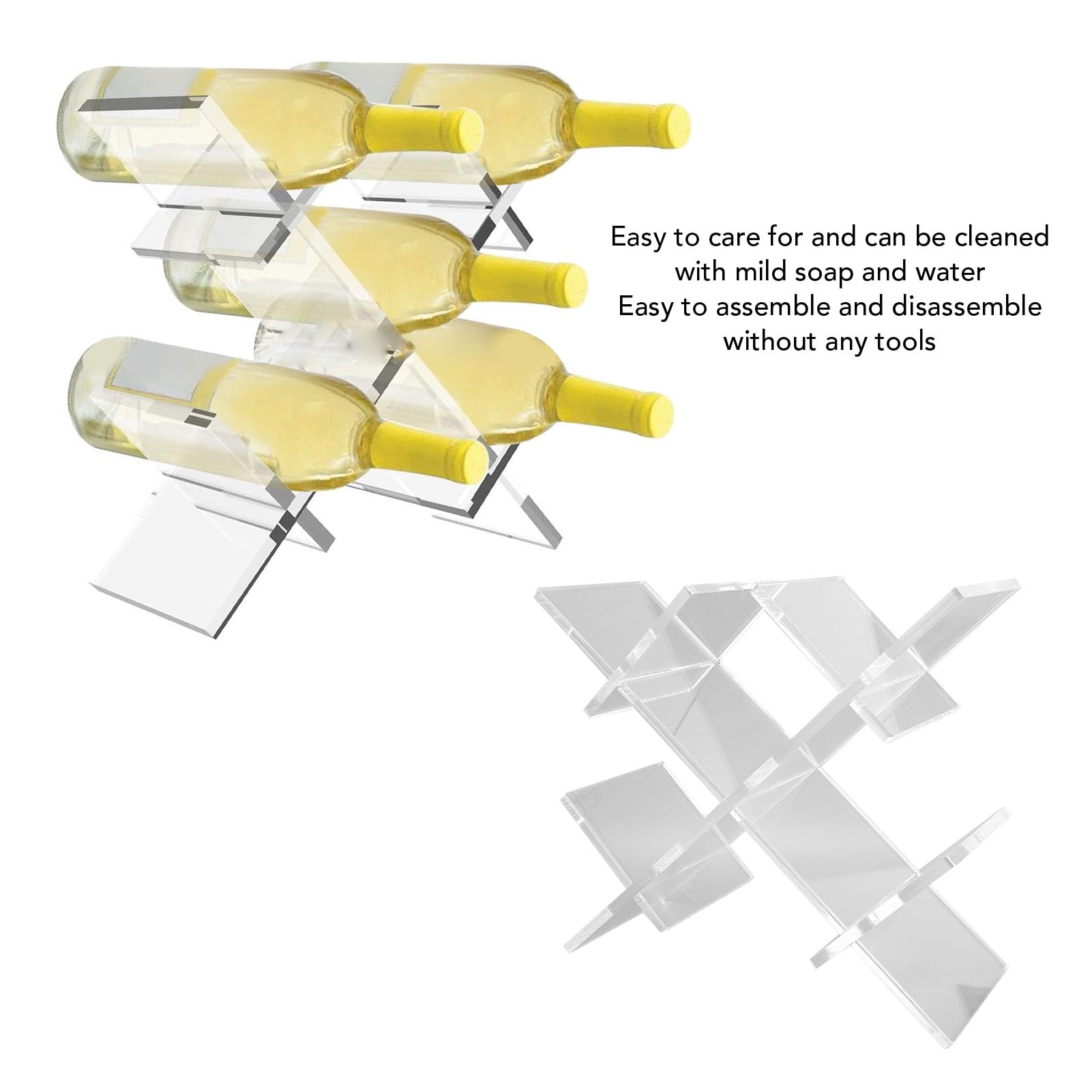 Botellero de Encimera, Soporte para Botellas de Vino 5 Botellas
