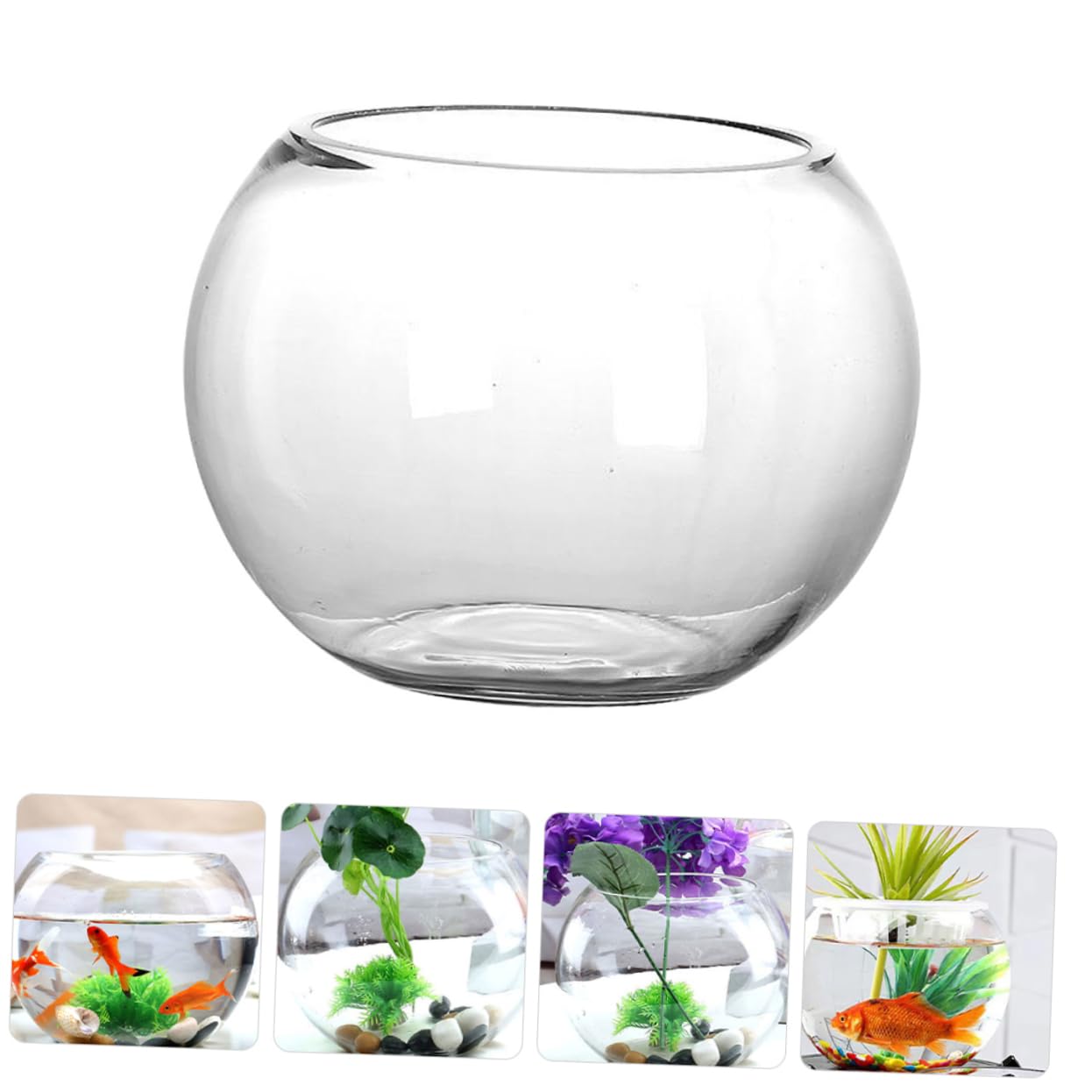 POPETPOP Aquarium en Verre Bocal à Poisson De Table Bocal à Poisson Vase Rond Vase en Cercle Aquarium De Bureau Vases Ronds Bol Hydroponique Un Verre Transparent