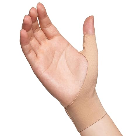 VELPEAU Elastic Thumb Wrist Support Brace (Pack of 2), Splashproof Compression Sleeve for Arthritis Pain, Tendonitis, Sprains, Sports, Splint Liner, Fits Left & Right Hands (Long Version - Khaki, Medium)