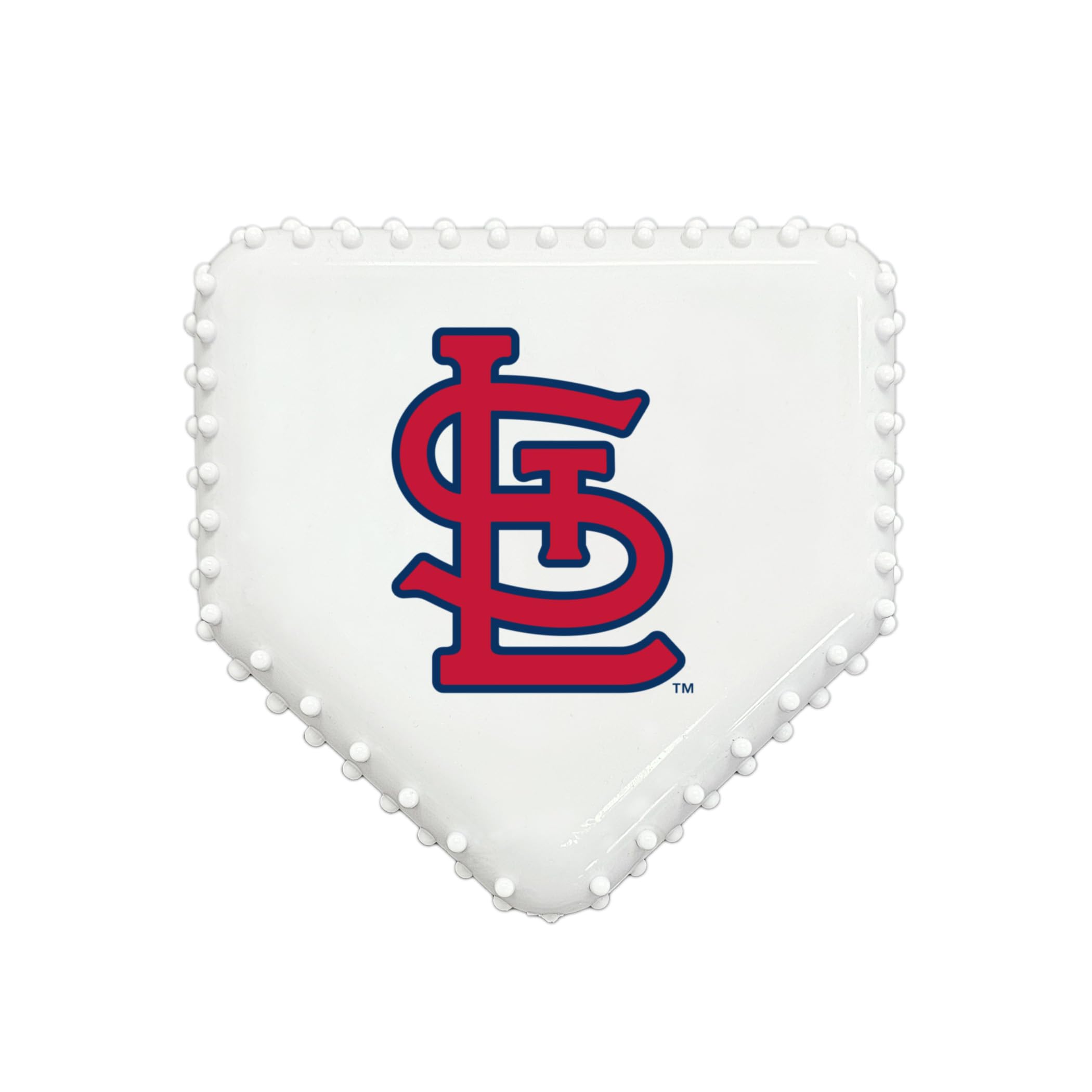 Pets First MLB ST Louis Cardinals Hard-Nylon Baseball Home Plate Dog Chew Toy, Interactive and Fun Dog CHEW Toy, Bacon Flavored, Strong Durable Chew