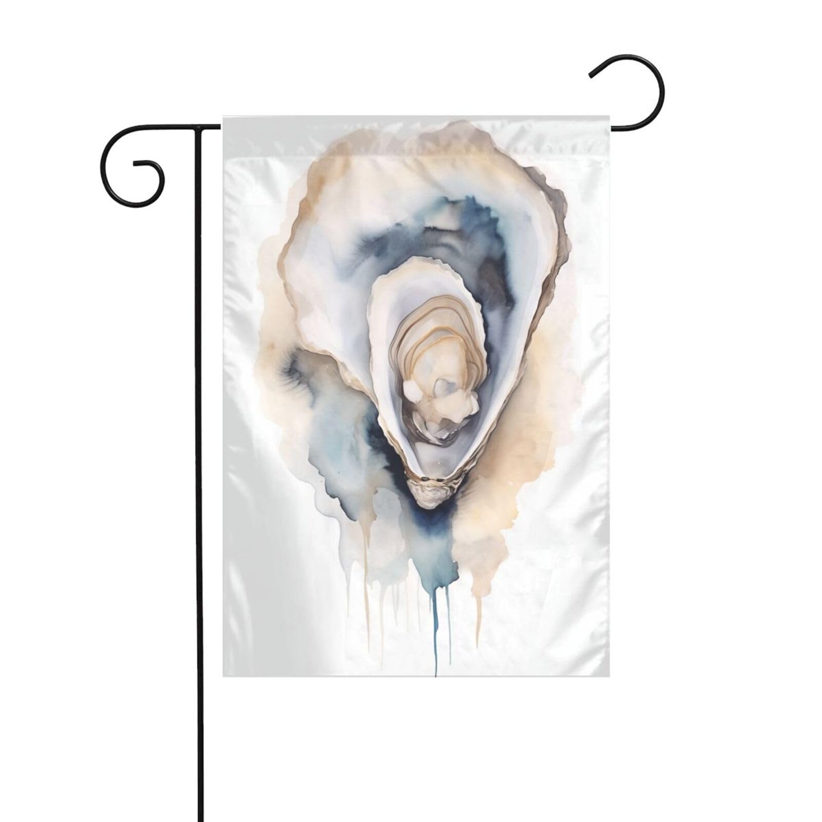 Abstract Watercolor Oyster Garden Flag 12x18 Vertical Double Sided Farmhouse Holiday Outside Decorations Yard Flag