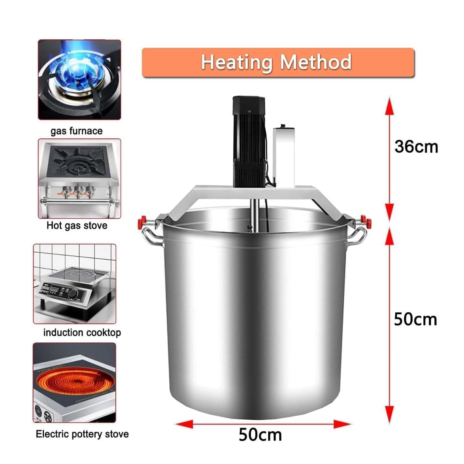 Batidora De Alimentos Comercial, Batidora Automática De 40 Litros Con 4 Aspas Mezcladoras Y Raspadoras, Batidora Eléctrica De Acero Inoxidable Con Velocidad Ajustable Para Sopas, Salsas,