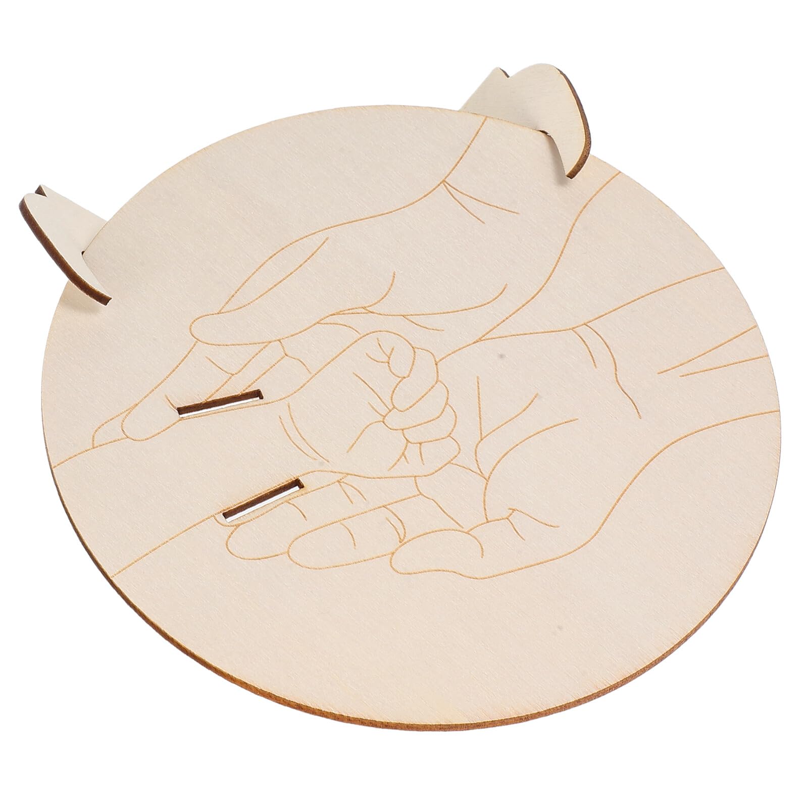 SUPVOX Porte-Bracelet Naissance en Bois avec Plaque Ronde Gravée Et Support Souvenir Personnalisé pour Bébé Fille Cadeau De Baptême Et Nursery