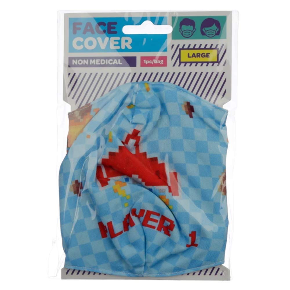 Puckator Reusable Face Covering-Non Medical Large Size Twin Pack (Game Over) Mask, Multi Colour, One