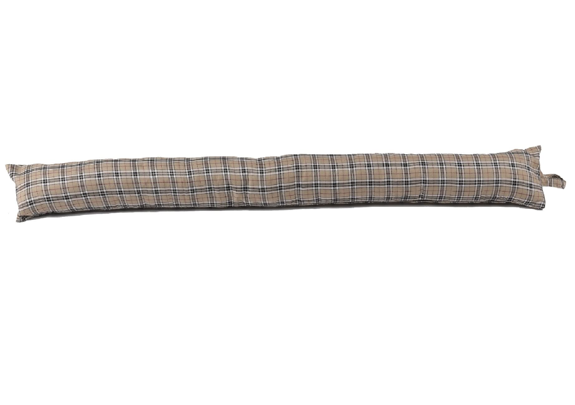 Classic Home Store Caramel Thompson Tartan Check Draught Excluder French Patio Door Long Draft Stopper (6ft)