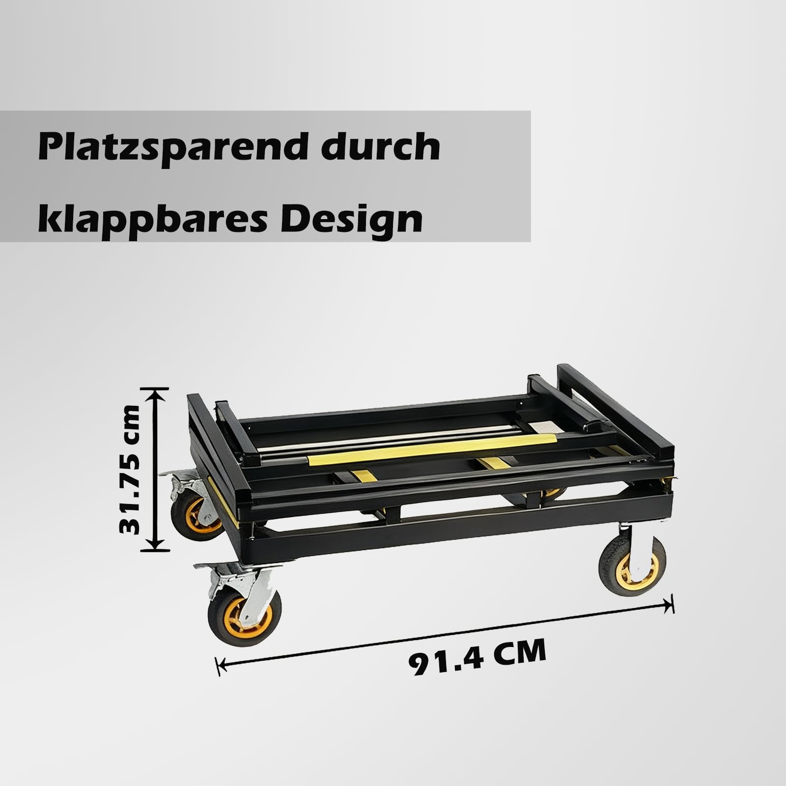 Plattenwagen mit 1000 kg Tragkraft, gummierte Lenkrollen – praktische Materialtransport-Lösung zum Transport von Glas und Sperrholz, für Werkstatt, Lager und Haushalt