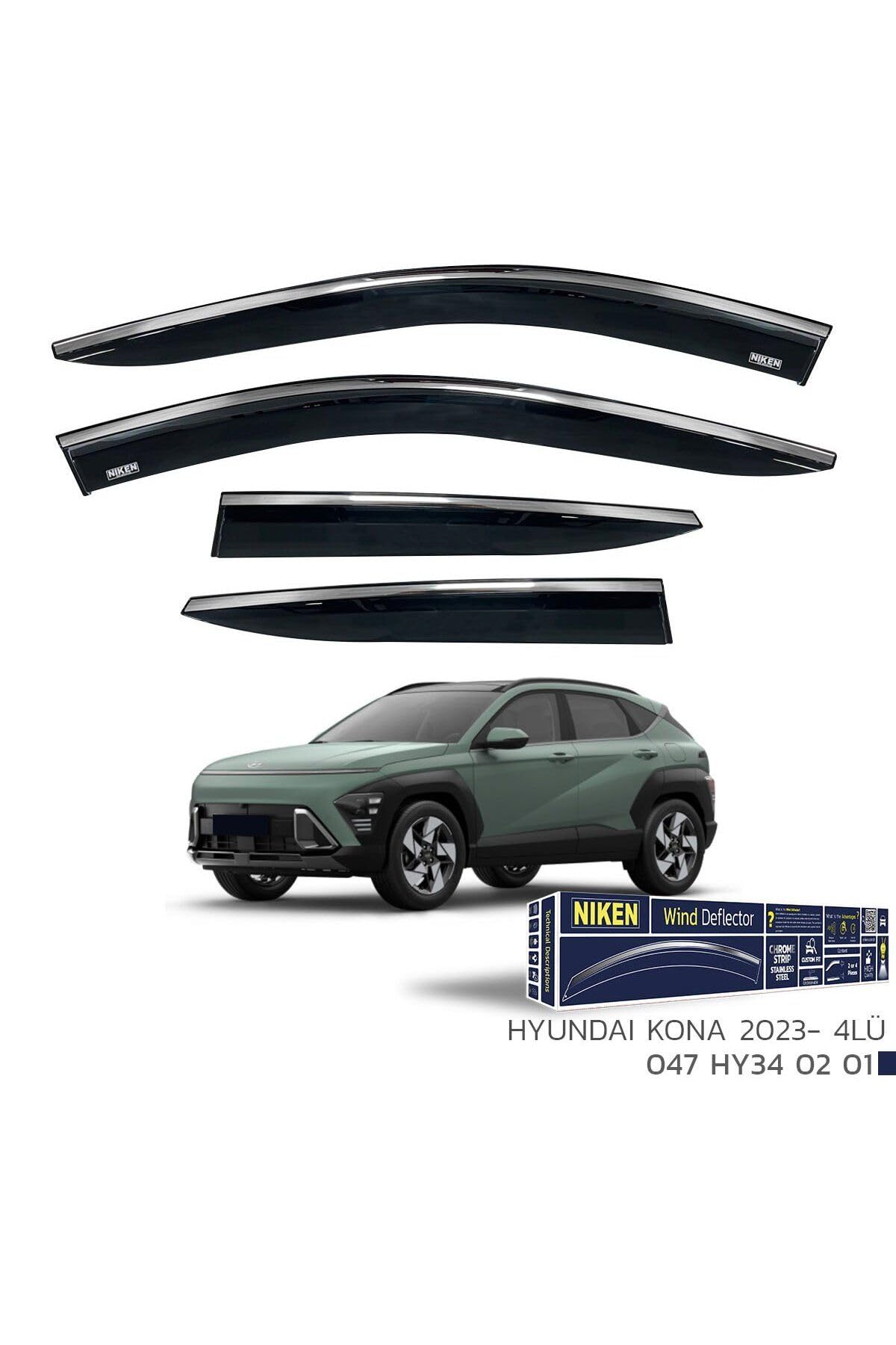 Niken Hyundai Kona Cam Rüzgarlığı Kromlu 2023