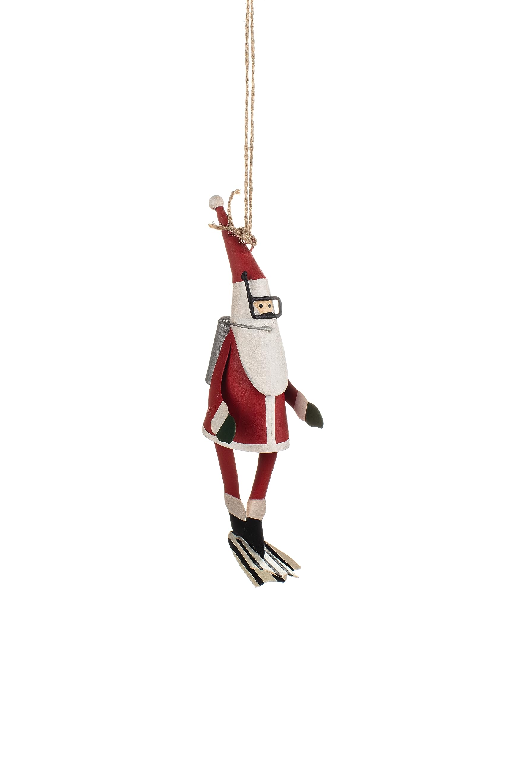 Shoeless Joe Red Scuba Santa Christmas Tree Hanging Ornament