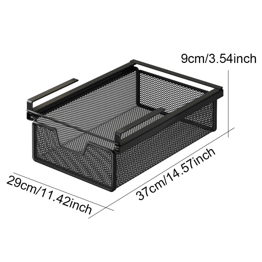 Panier de Rangement Coulissant Noir 37 cm pour Cuisine et Placard