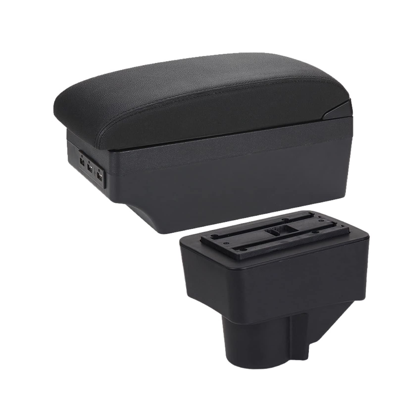 Baiqimv For Ford For Fiesta 3 2011-2018 Car Center Console Storage Box Car Armrest Box Accessories PU Leather Armrest(A2 7USB)