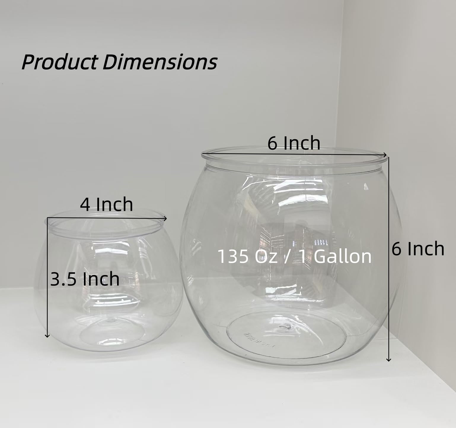Photo 1 of 2Pcs Plastic Fish Bowls, 135oz Round Fish Tank Home Party DIY Decor