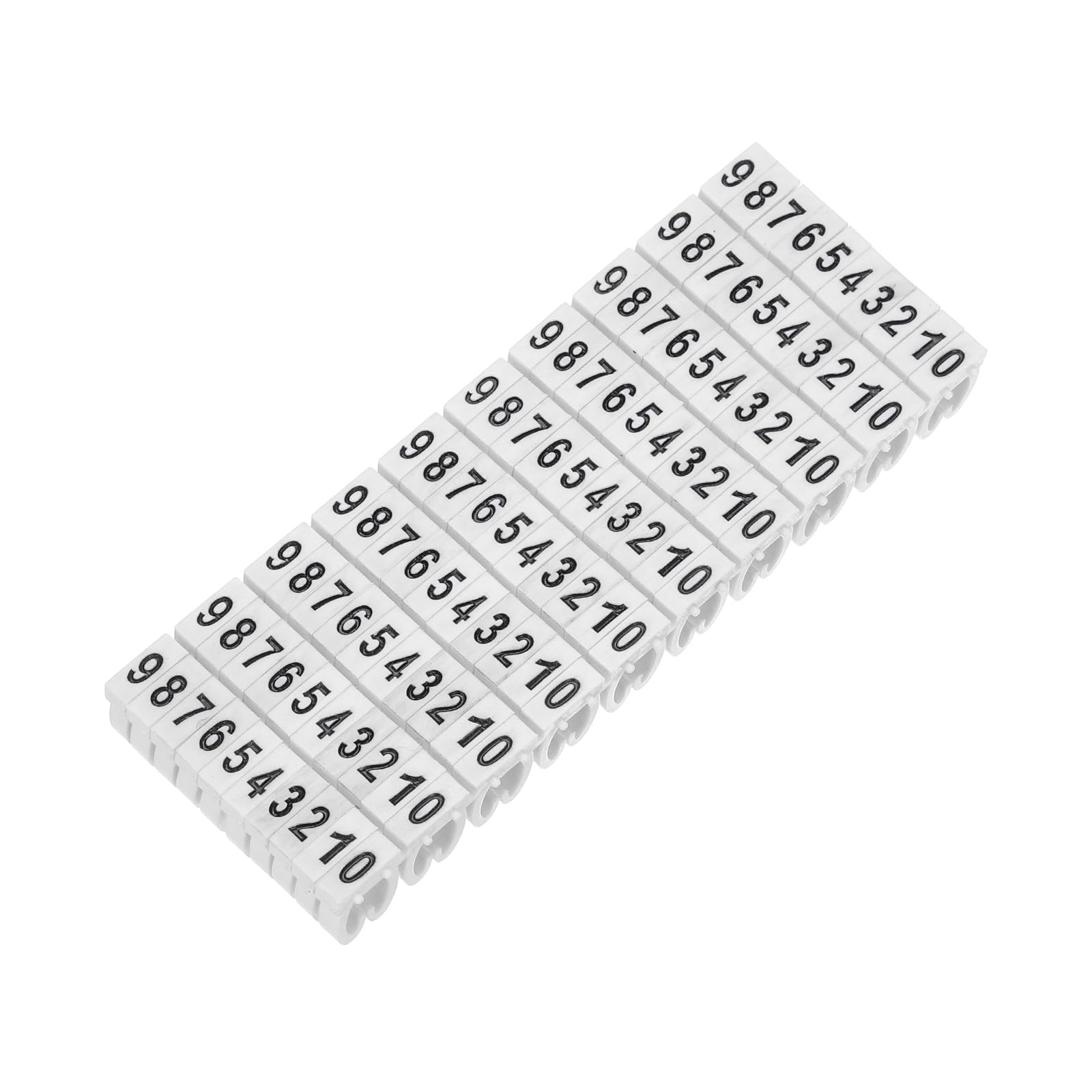 sourcing map 100Pcs Wire Label, 0-9 Digital Cable Labels Tags M2-L Type, White