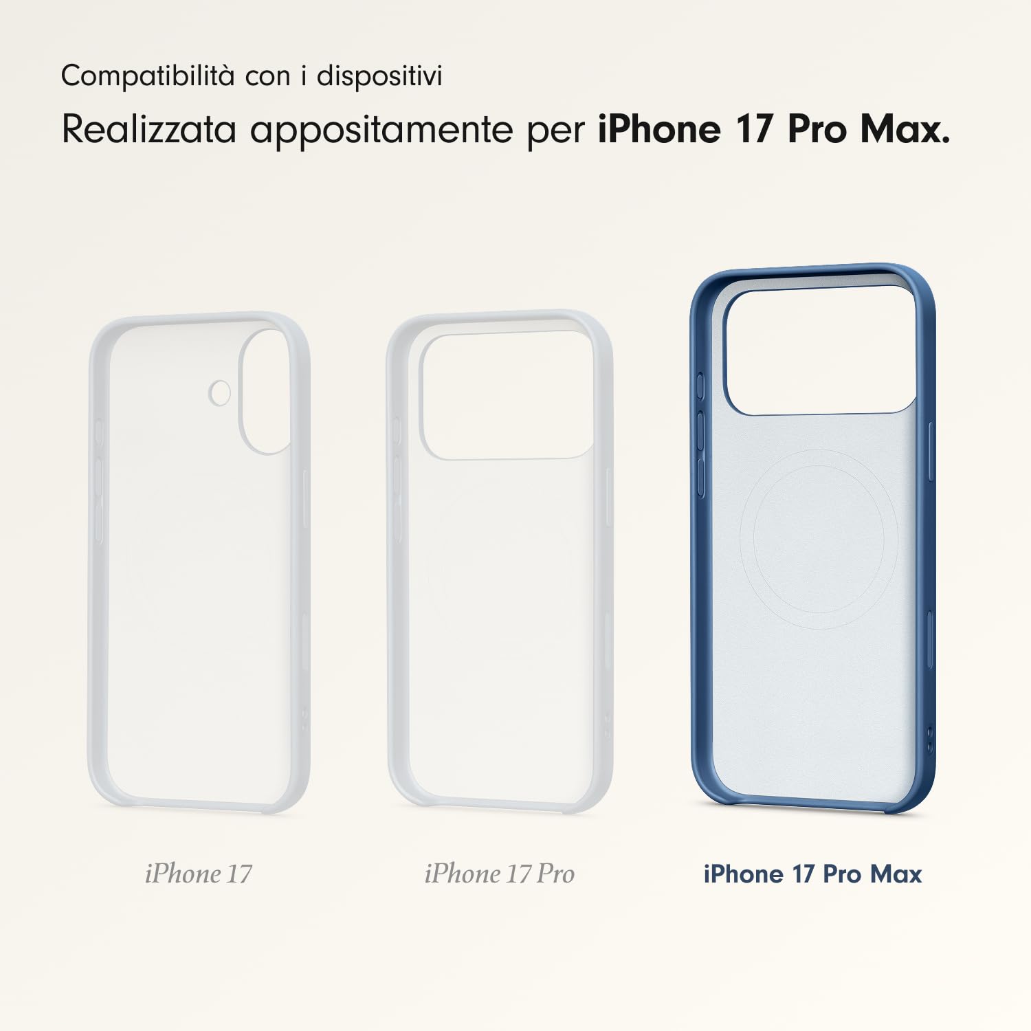 Beats Custodia Cavalletto per iPhone 17 Pro Max con MagSafe e Controllo fotocamera, cordino che funge da supporto integrato, finitura opaca, fodera in microfibra - Blu roccia madre
