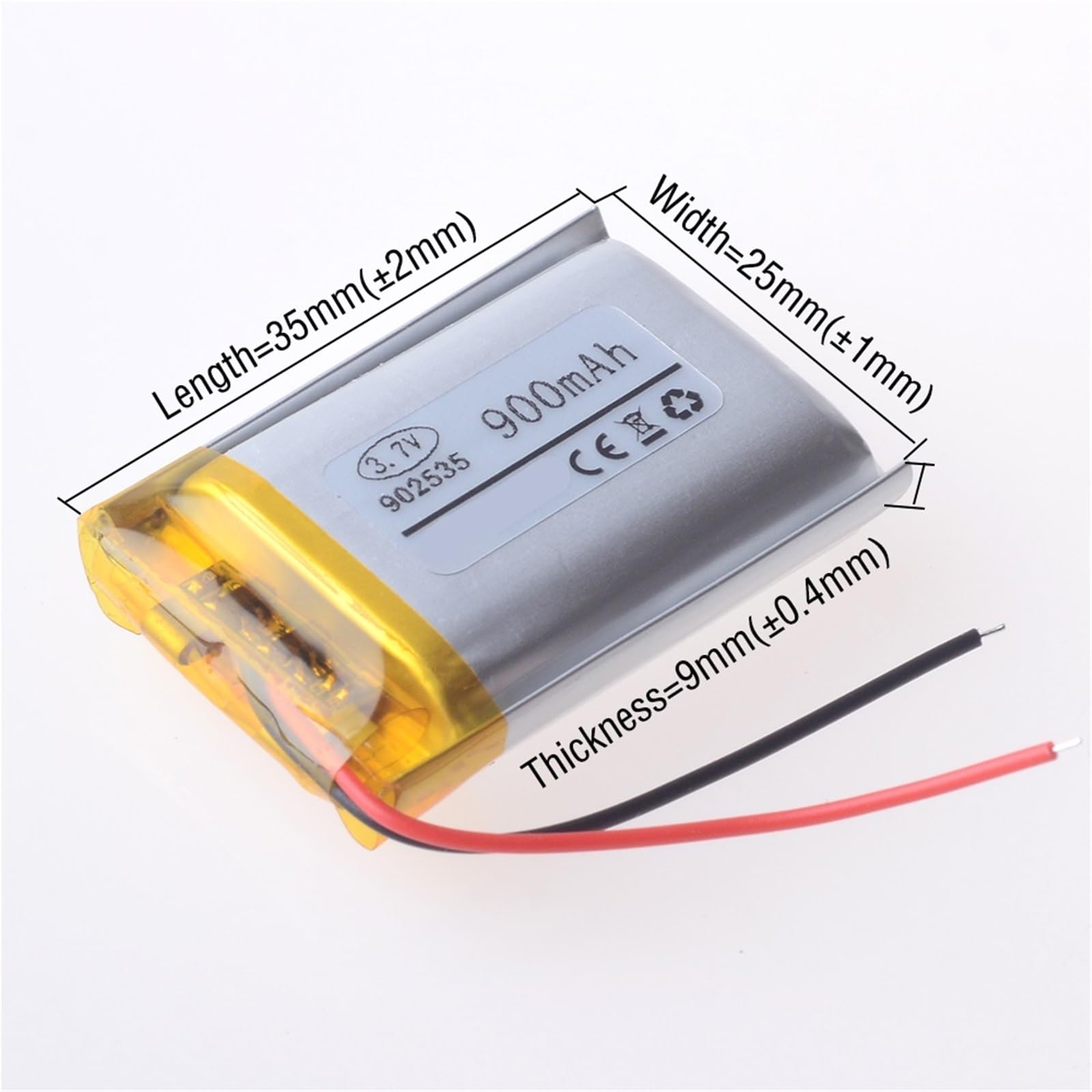 902535 3,7 V 900 mAh, 1/10 pièces(10PCS)