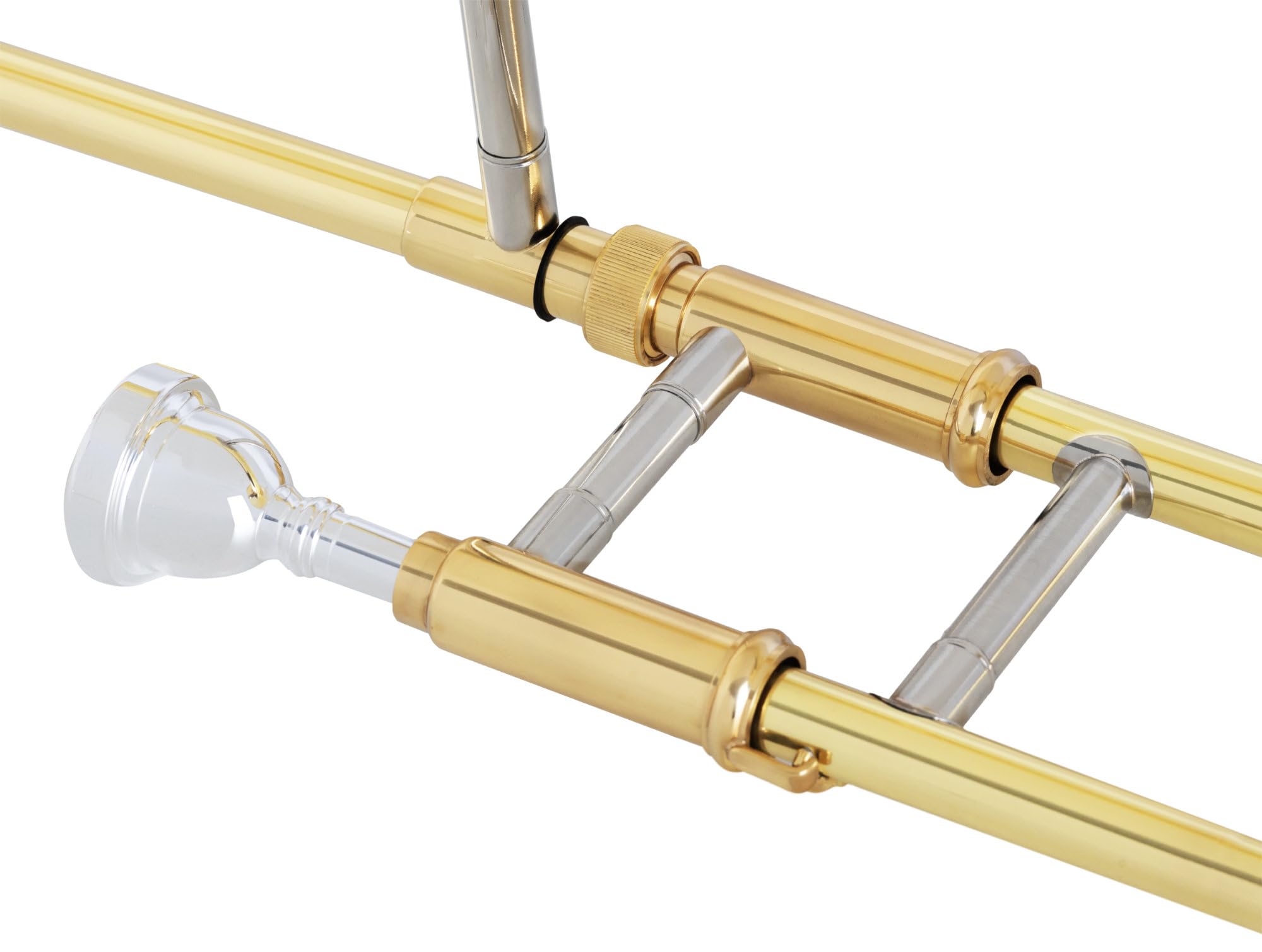 Trombone Ténor Classic Cantabile TP-12 - Accordage Bb - Corps en Laiton - Finition Vernis Clair, Coulisse Intérieure en Maillechort, Chromée - Set Incl. Embouchure et Étui Léger