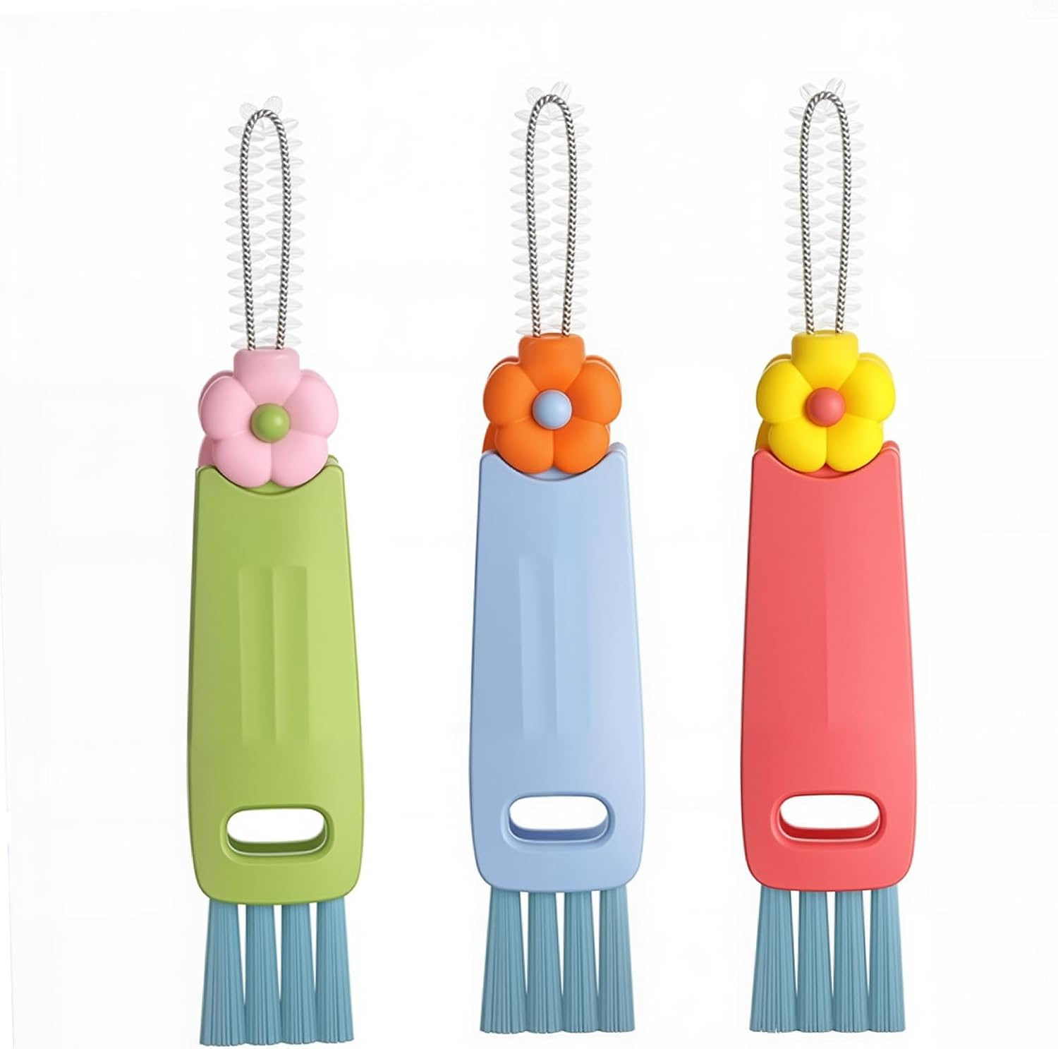 3-in-1 Multifunctional Cup Lid Cleaning Brush 3PCS, Bottle Crevice Cleaning Brushes for Bottle Gap Tight Spaces Cup Multifunctional Cleaning Brush for Home Kitchen Cleaning Tools