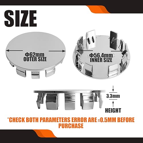Miniatura 15 de TMS - Tapones centrales de rueda de 2.7 pulgadas para BMW Serie 3, 4, Serie 5, Serie X, Serires Z, Series 3613 6783 536, paquete de 4