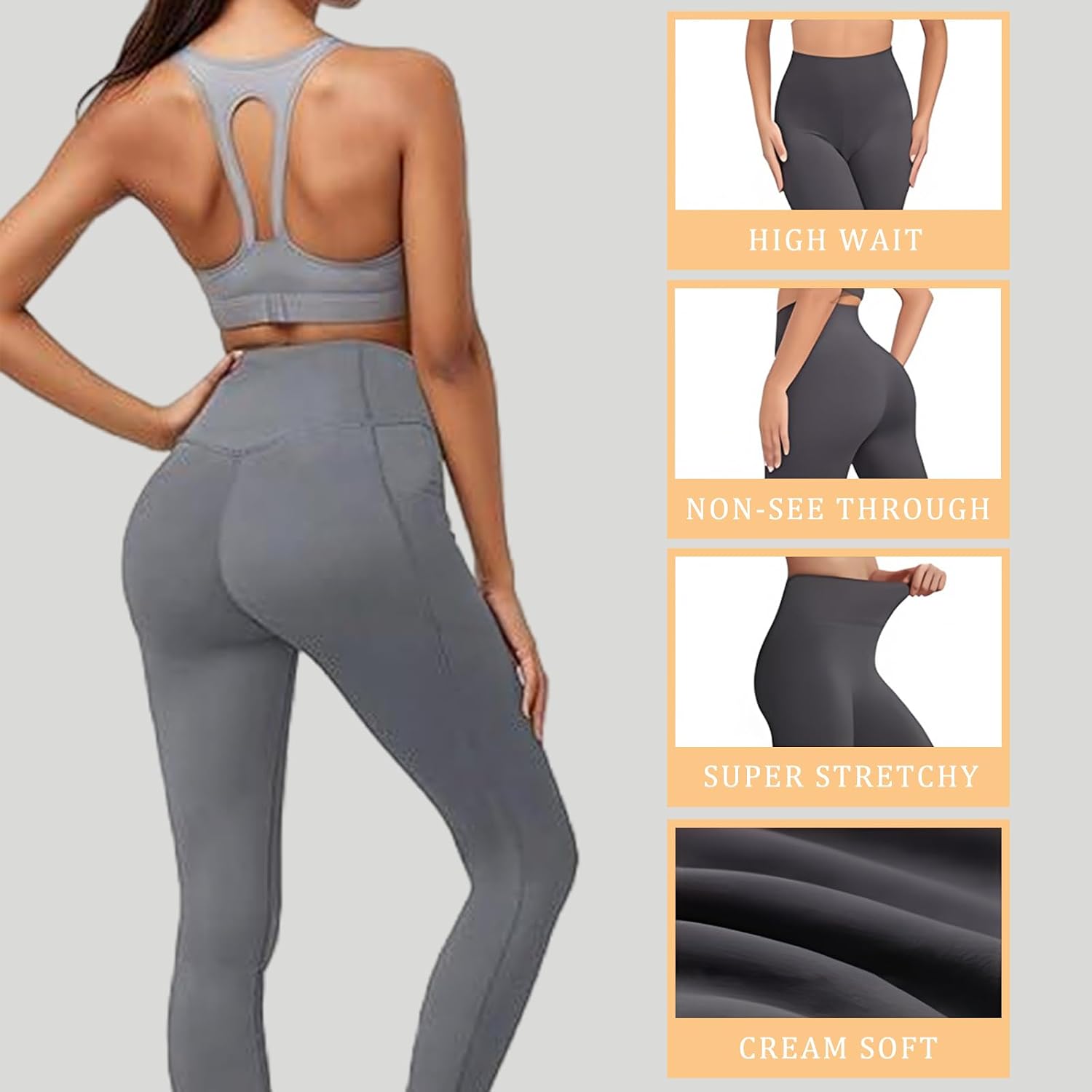 Dimore High Waisted Fleece Lined Leggings Women with Pockets - Soft Stretchy Warm Winter Everyday Leggings for Yoga,Workout