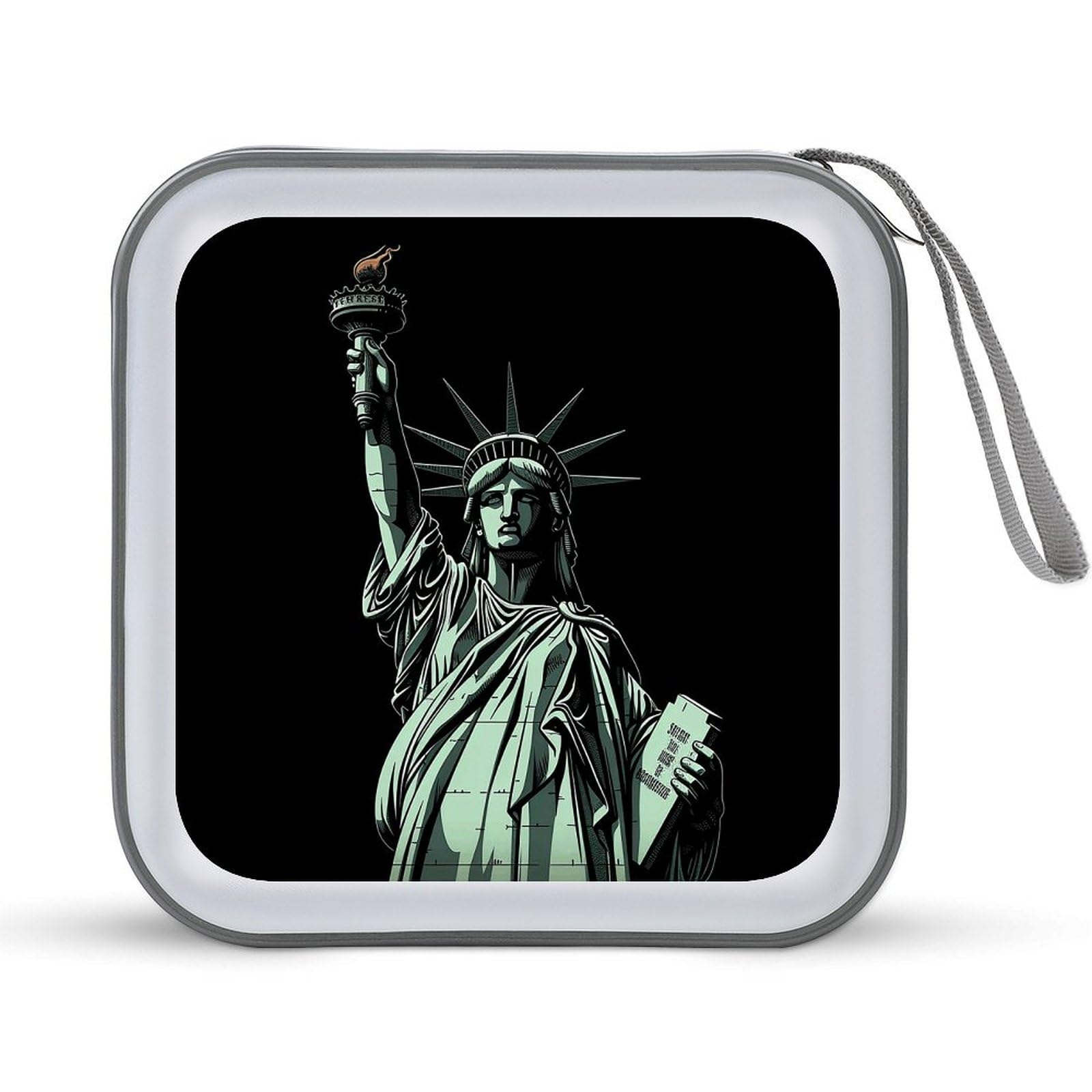 Estuche para CD con diseño de Estatua de la Libertad para 40 discos con cremallera