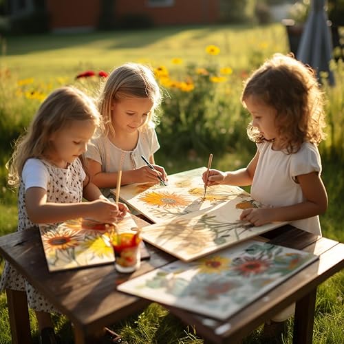 Miniatura 6 de Paquete de 12 lienzos para pintar de 9 x 12 pulgadas, tableros de lienzo para pintar, imprimados con gesso sin ácidos, 100% algodón, para acrílicos,