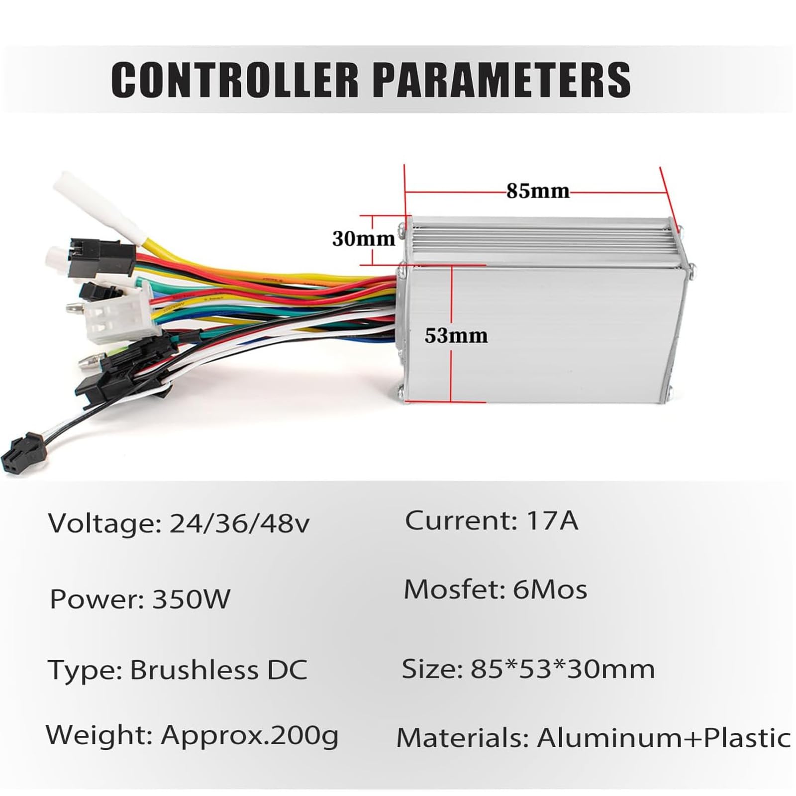 Kunray Contrôleur de Moteur brushless 24-48 V avec Affichage LCD - Contrôleur de vélo électrique Double Mode 24 V 17 A - pour vélo électrique - Kit de contrôleur sans balais