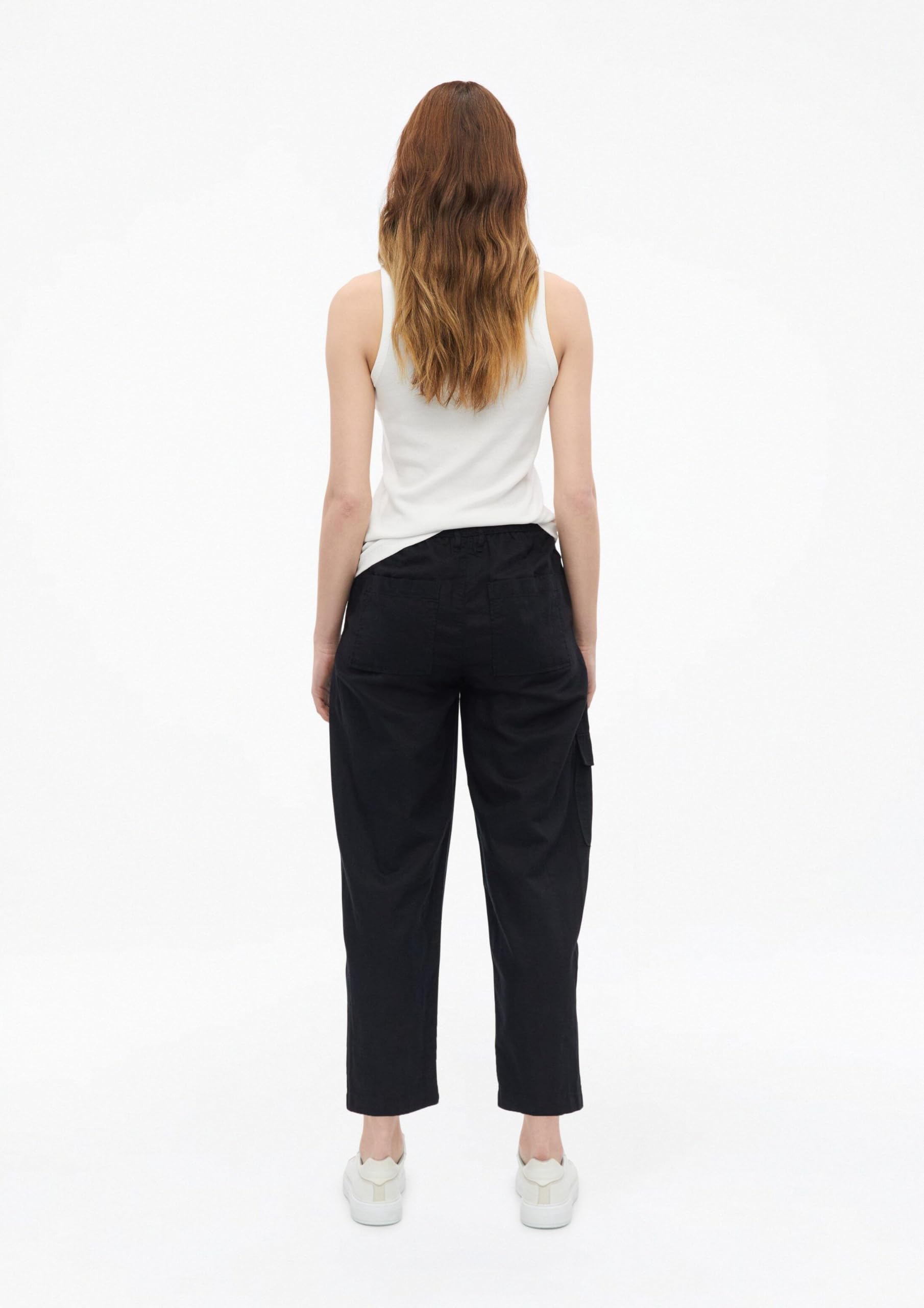 s.Oliver Damen Ankle Hose aus Leinenmix Leinenmix-Hose mit Barrel Leg