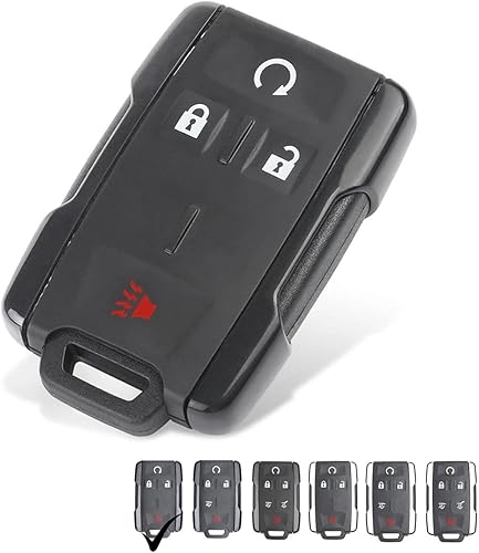 Miniatura 8 de Funda de repuesto para llavero compatible con Chevy Chevrolet Suburban Tahoe GMC Yukon Sierra 1500 Smart Remote Control Key Fob Shell (plateado, 5