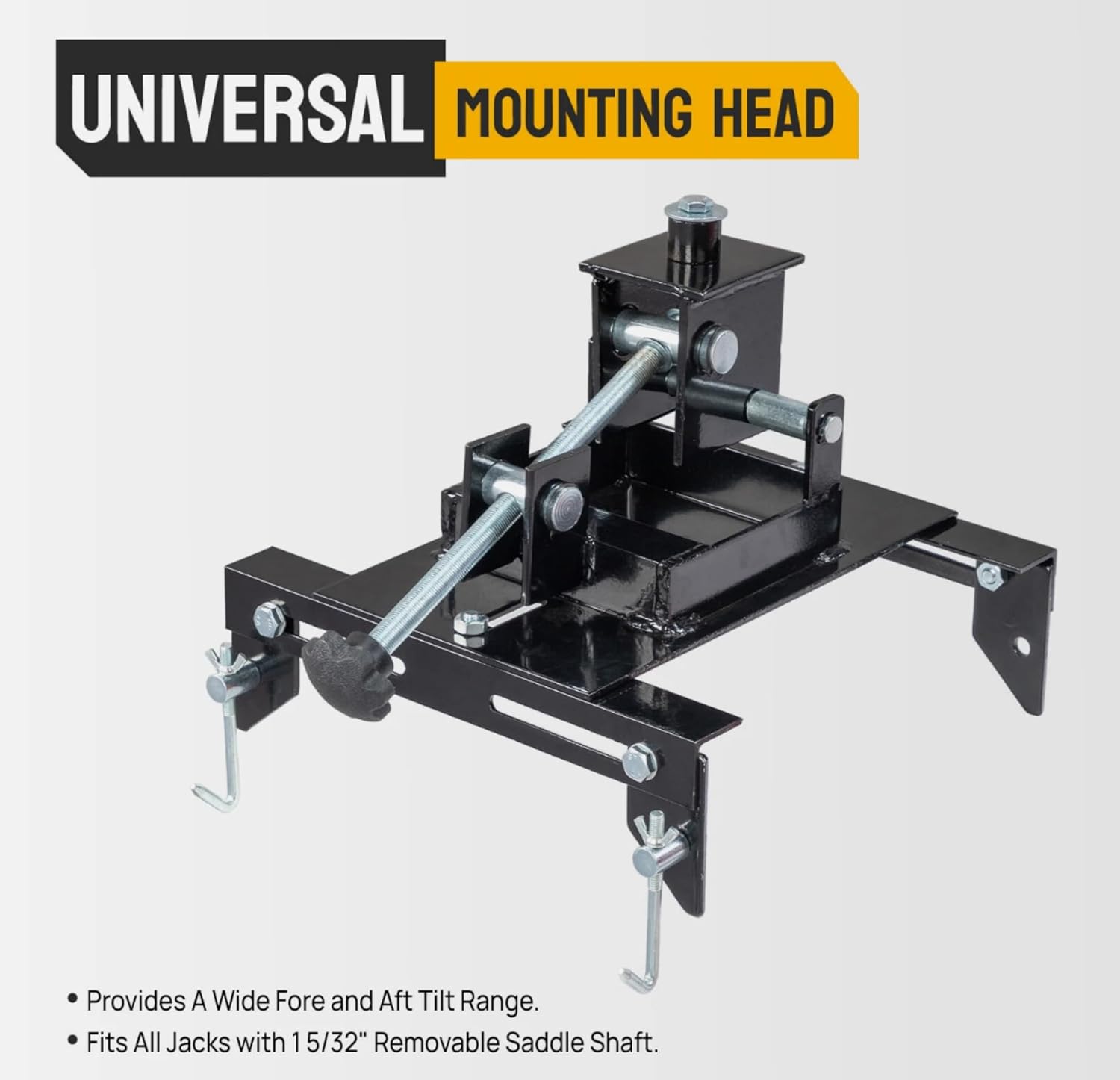 Transmission Jack Adapter - 1100 lbs Capacity 1/2 Ton Floor Jack Conversion Kit, Heavy Duty Iron Tray with 30 Degree Tilt and Safety Chain, Black and Silver