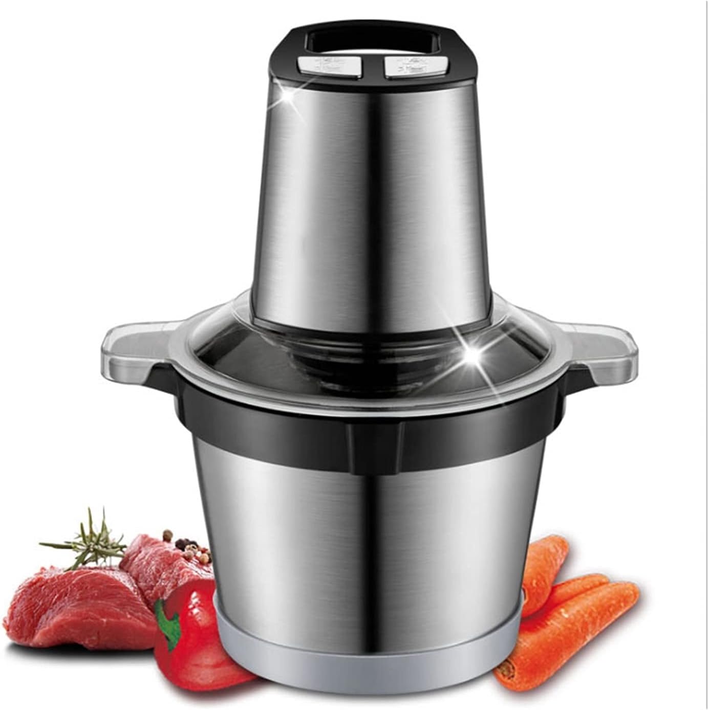 Electric Meat Grinder 400W Professional Food Processor Chopper for Meat Vegetable 3L Capacity Stainless Steel Bowl Super Power for Quick Chopping and Mixing 4 Sharp Blades