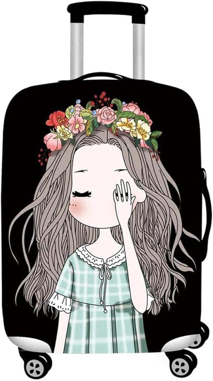 Luggage Cover, Black Spandex Suitcase Protector with Elastic Design, Universal Fit for 24-28 Inch Luggage, Perfect for Travel Protection Against Scratches and Dirt