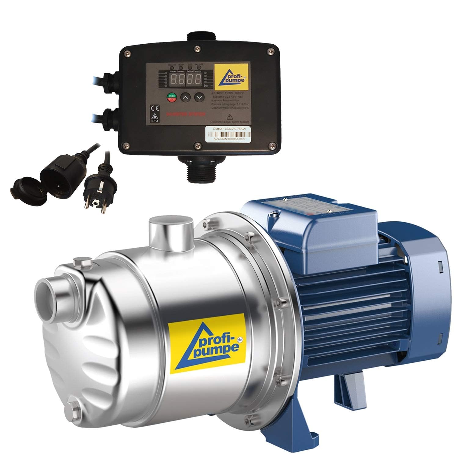 Hauswasserwerk Hauswasserautomat Inno-Tec 450 Selbstansaugende Kreiselpumpe 4-stufige leise Gartenpumpe f. klares Regenwasser Regenzisterne Wassertank Pumpensteuerung (7-KP02112S)