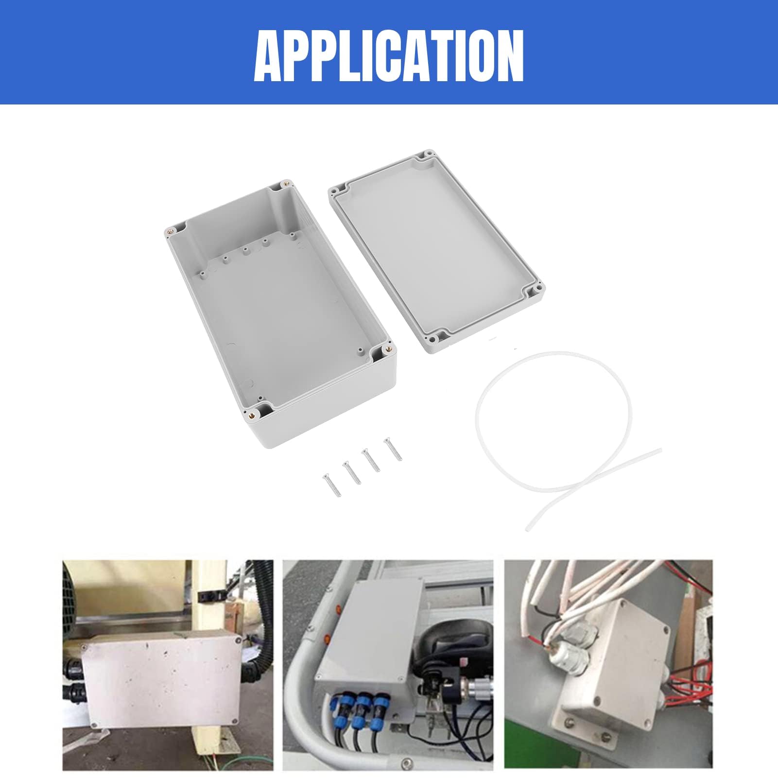 FTVOGUE Elektrische projectbox, waterdichte aansluitdoos, IP65, ABS, elektrische behuizing, instrumentenbehuizing, vaste montage (02