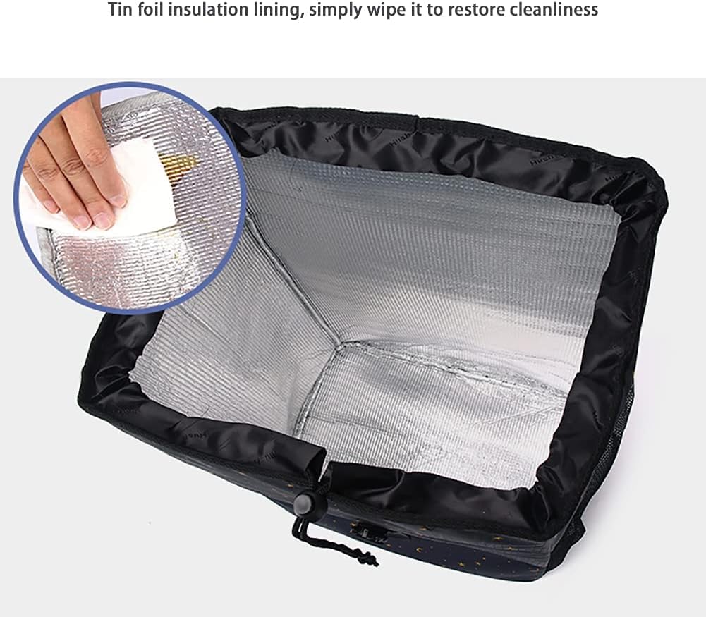 Trolley Pieghevole su 2 Ruote in Gomma Borsa Staccabile in Lega di Alluminio per Impieghi Gravosi Carrello della Spesa di Grande capacità Organizer Impermeabile con Scomparto di R, Black