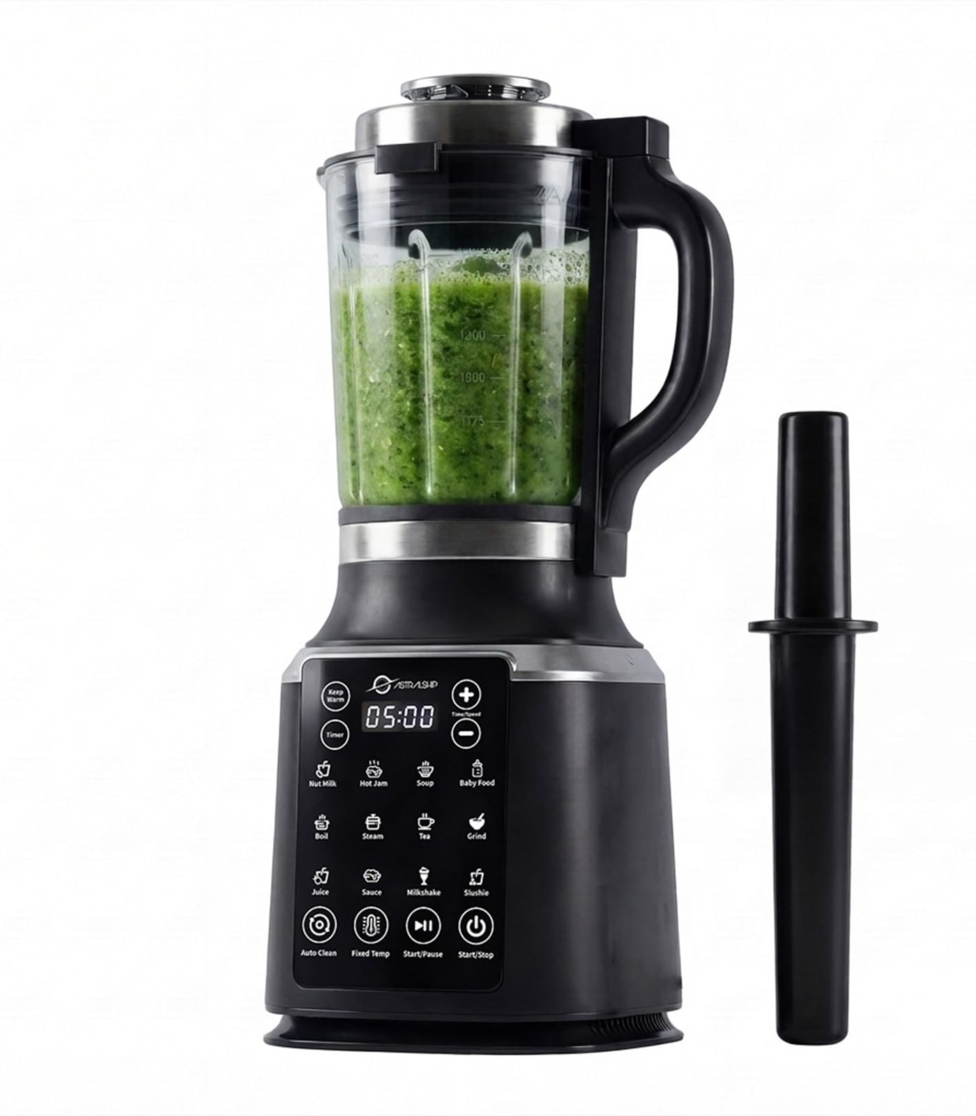 Frullatori da cucina in vetro con manipolazione, frullatore per frullati, frullatori professionali a motore da 1500 W, 9 velocità regolabili, 14 programmi preimpostati, frullatore per riscaldamento