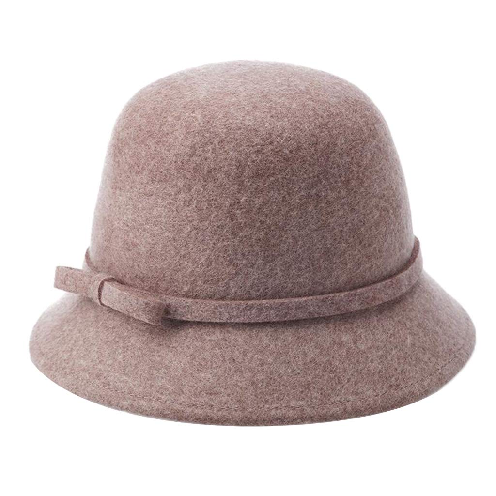 Womens Wool Felt Cloche Bowler Hat Church Derby Wide Brim Dome Cap Brown| Hats| Accessories |Clothing Shoes &-image-28