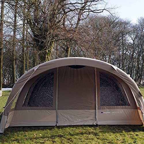 Berghaus Air 6XL Polycotton Tent for 6 People with Porch and Living Area, 6 Man, Inflatable, Easy to Pitch, Tunnel, Sewn In Groundsheet, Large and Spacious, Family Camping, Festivals, Brown - Image 4