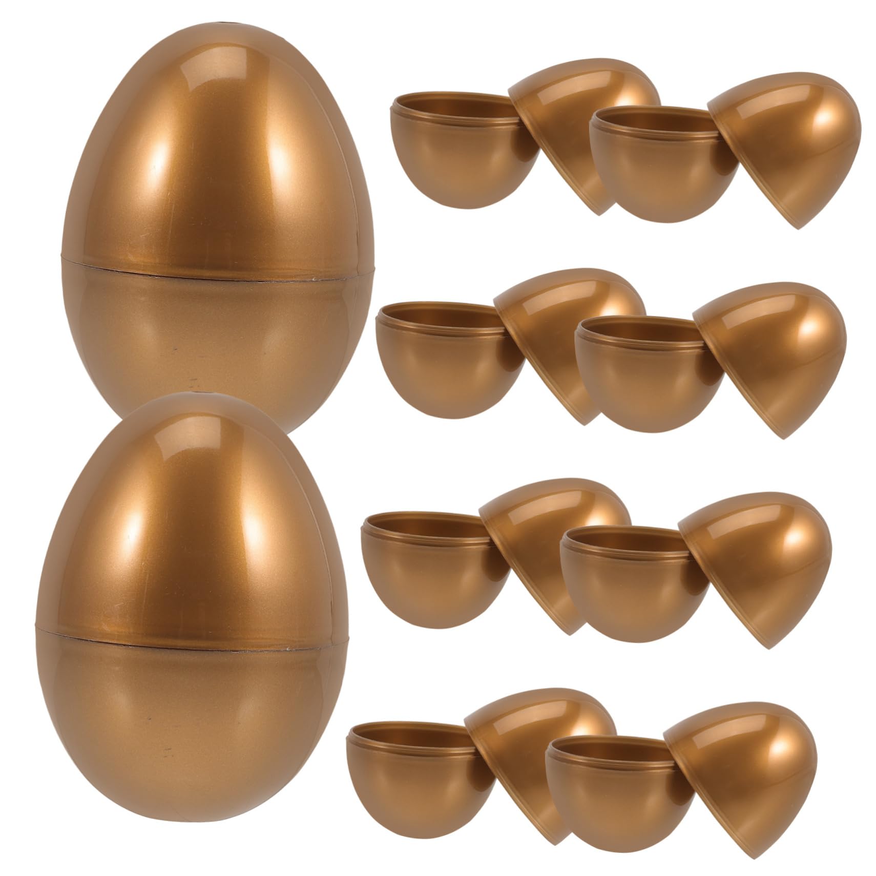ifundom 10pcs Easter Decorations Golden Plastic Fillable Eggs En Eggs Plastic Easter Eggs Toys for Boys and Girls