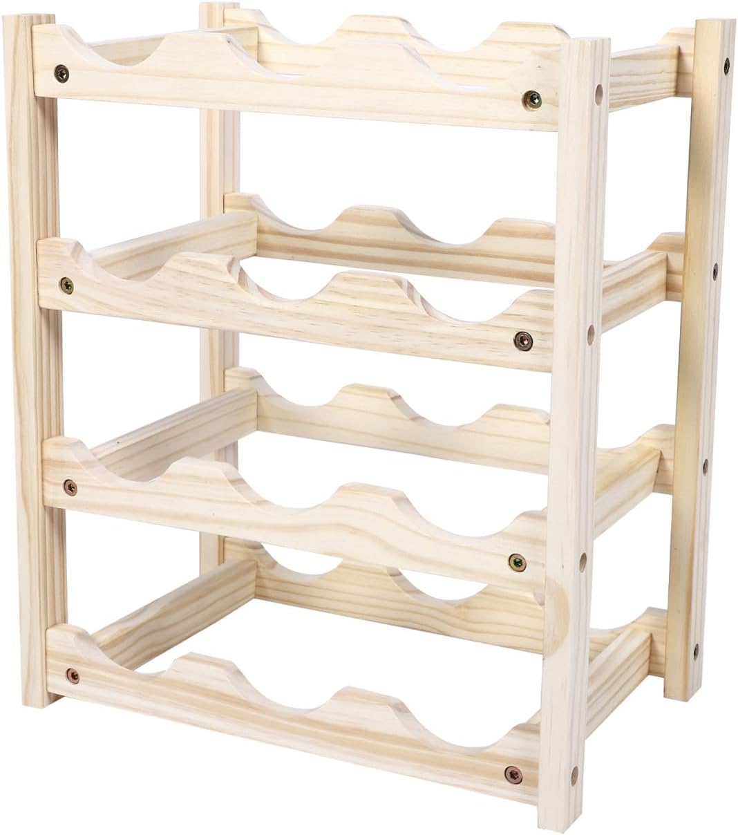 Mobestech 1pc Decorative Wooden Wine Rack Wine Bottle Stand for Bottles Stylish Storage for Home Kitchen Bar and Stable and Design