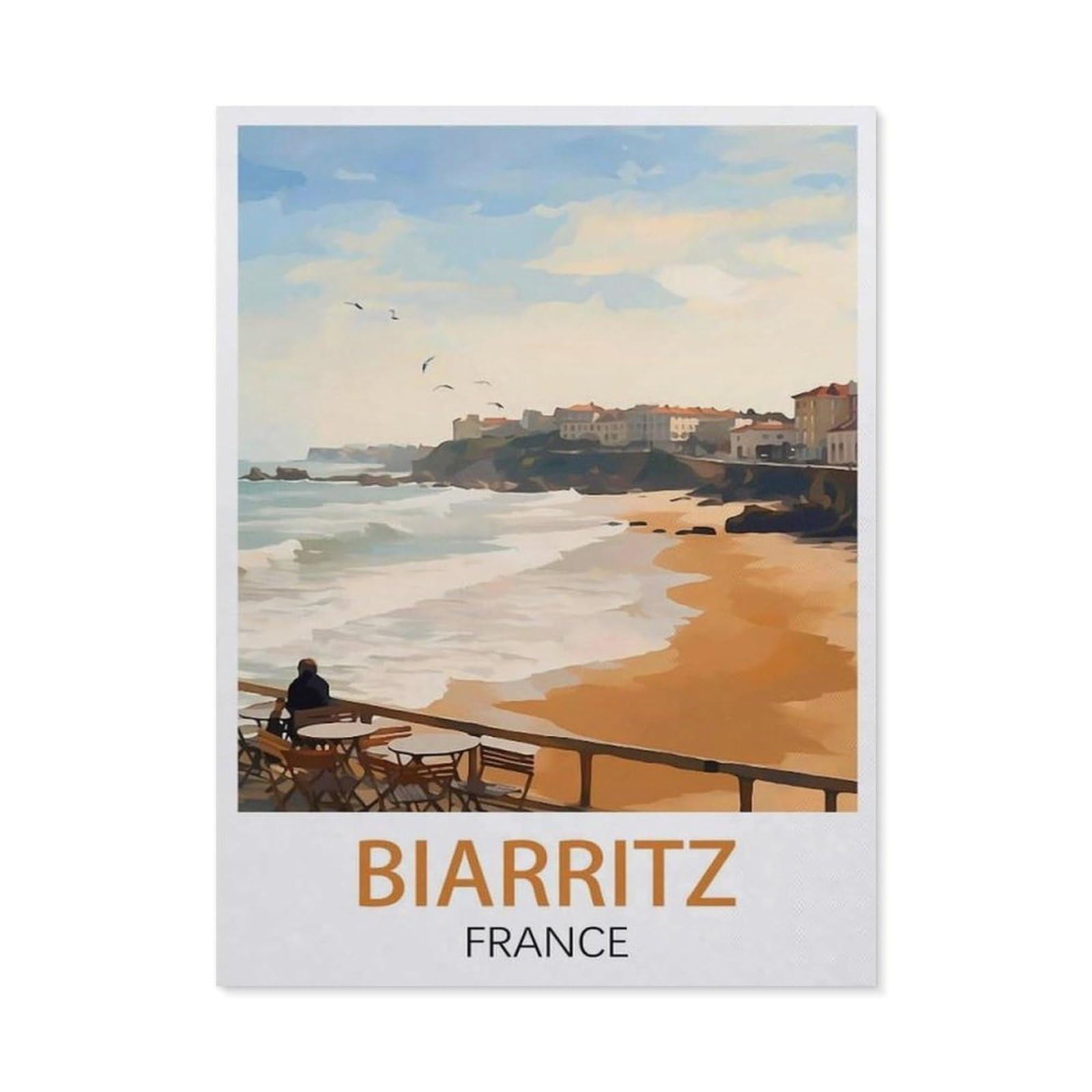 Vintage Metal Tin Sign，Biarritz France(15x30cm）